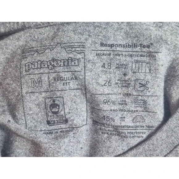 Patagonia Mens Long Sleeve Line Logo Ridge T-Shirt M Medium Gray Logo 38517 - Picture 3 of 3